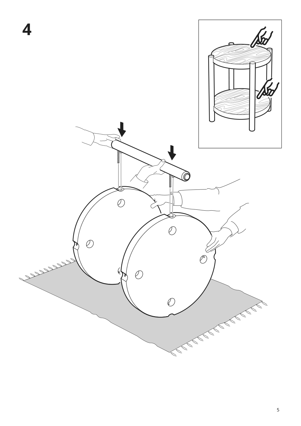 Assembly instructions for IKEA Listerby side table dark brown beech veneer | Page 5 - IKEA LISTERBY side table 105.622.50