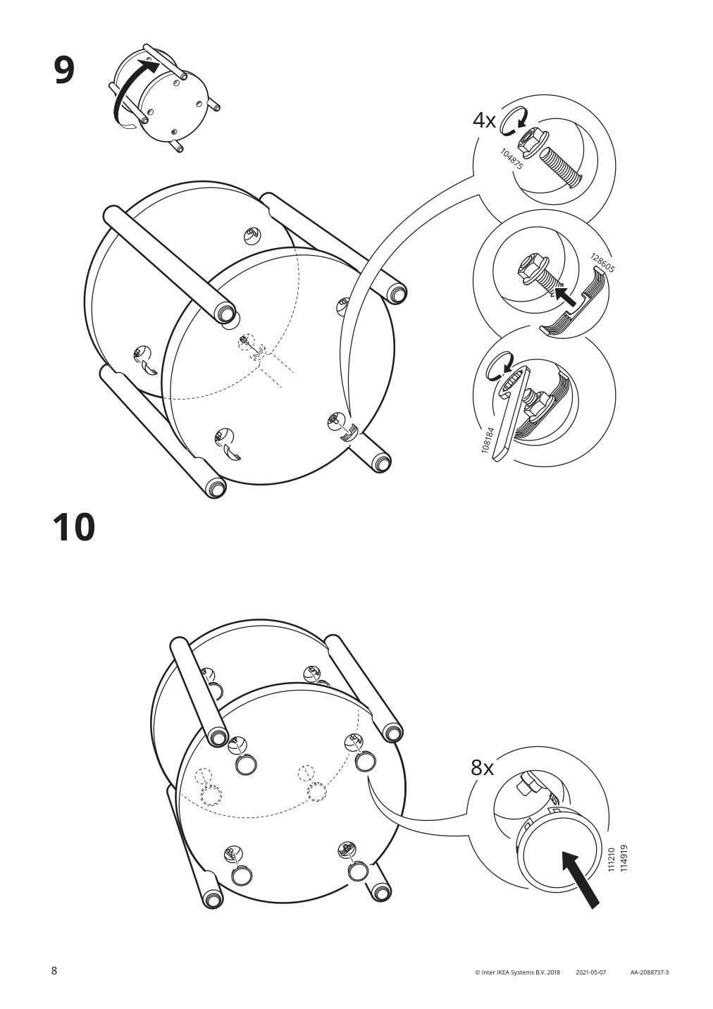 Assembly instructions for IKEA Listerby side table dark brown beech veneer | Page 8 - IKEA LISTERBY side table 105.622.50