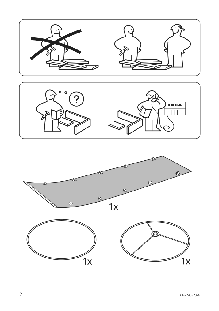 Assembly instructions for IKEA Loeknaes lamp shade blue silver color | Page 2 - IKEA LÖKNÄS lamp shade 304.062.25