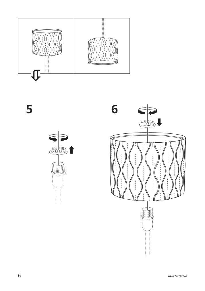 Assembly instructions for IKEA Loeknaes lamp shade blue silver color | Page 6 - IKEA LÖKNÄS lamp shade 304.062.25