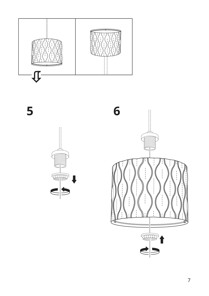 Assembly instructions for IKEA Loeknaes lamp shade blue silver color | Page 7 - IKEA LÖKNÄS lamp shade 304.062.25