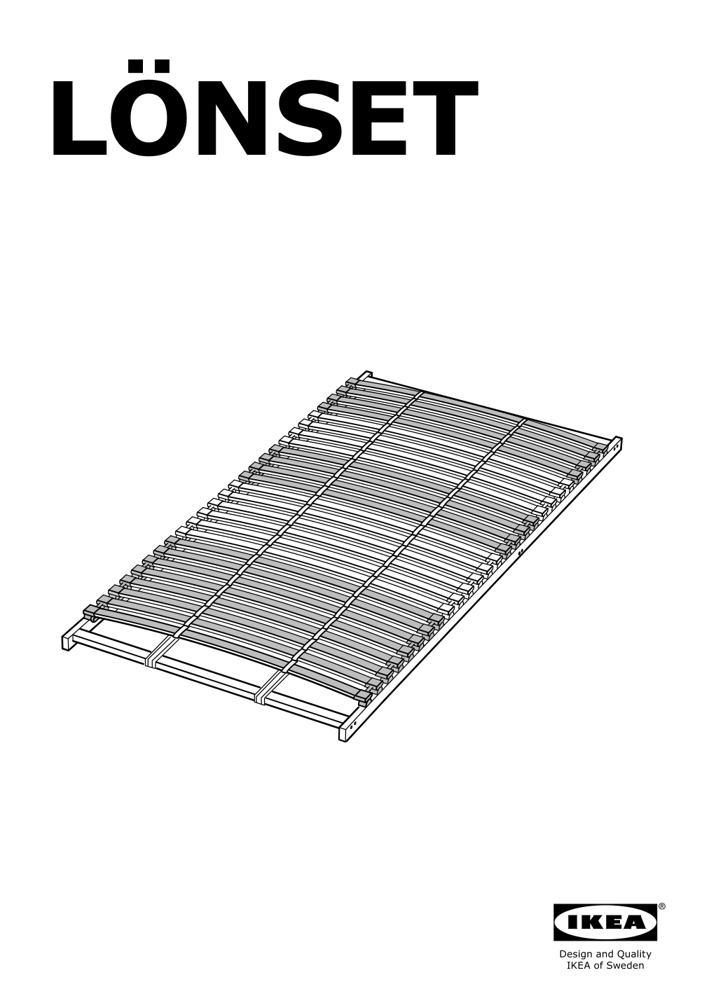 Assembly instructions for IKEA Loenset slatted bed base | Page 1 - IKEA HEMNES bed frame with 2 storage boxes 091.888.23