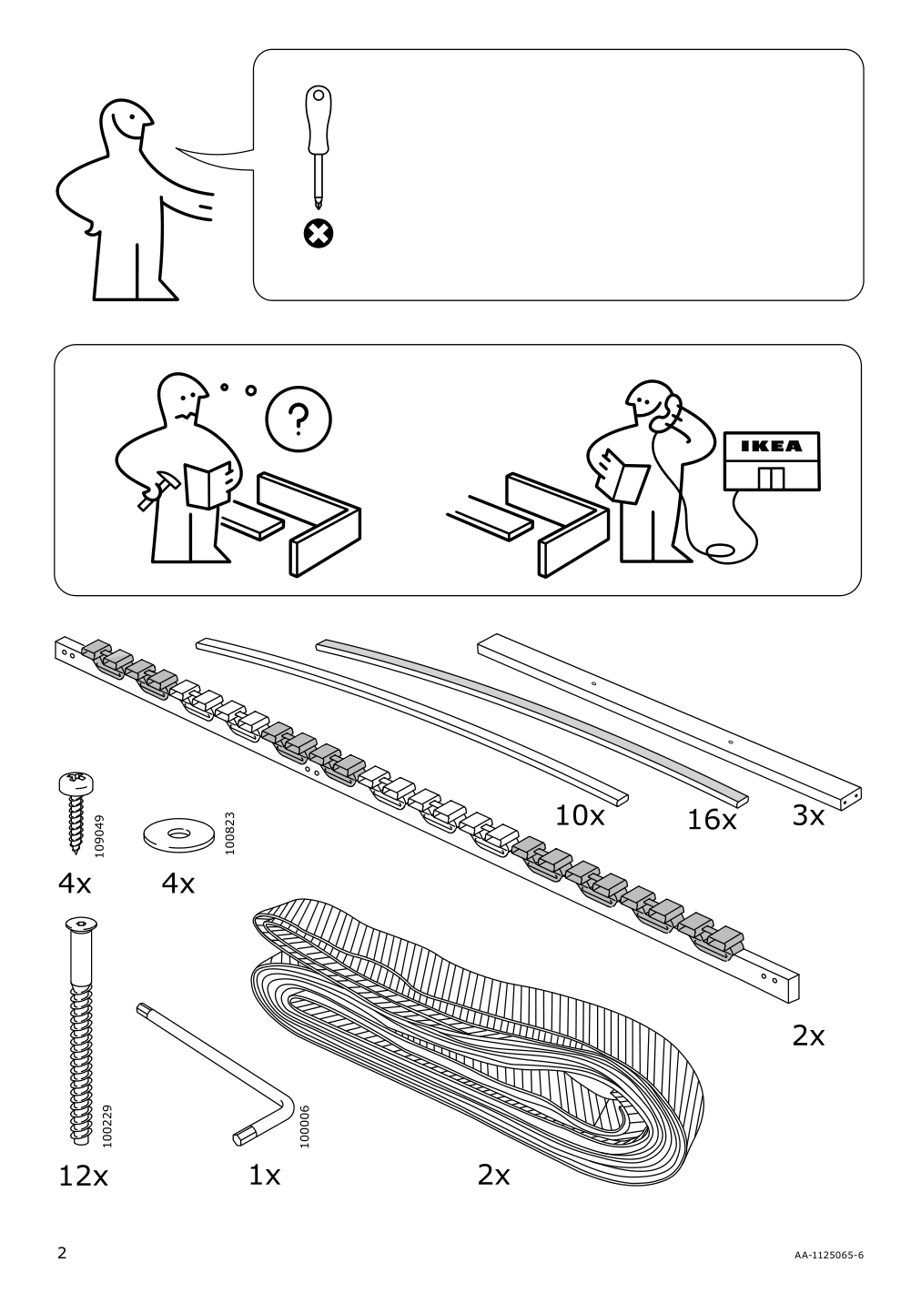 Assembly instructions for IKEA Loenset slatted bed base | Page 2 - IKEA SAGSTUA bed frame 192.596.31