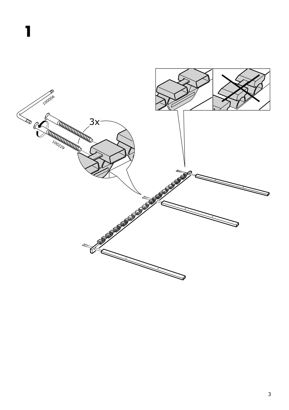 Assembly instructions for IKEA Loenset slatted bed base | Page 3 - IKEA SONGESAND bed frame 292.410.23