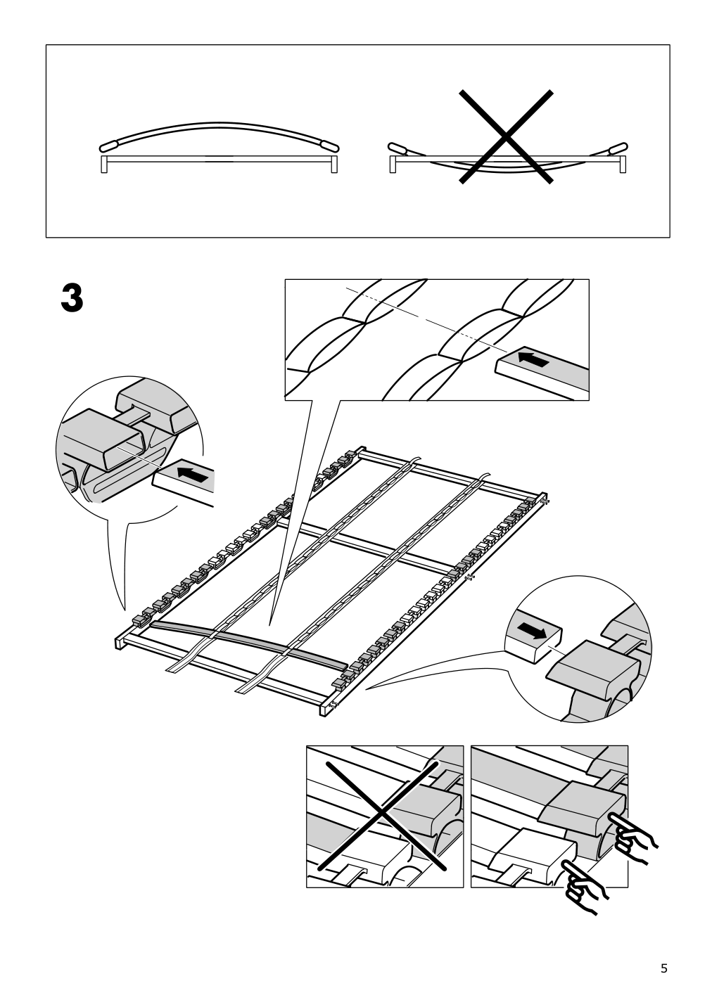 Assembly instructions for IKEA Loenset slatted bed base | Page 5 - IKEA SAGSTUA bed frame 192.596.31