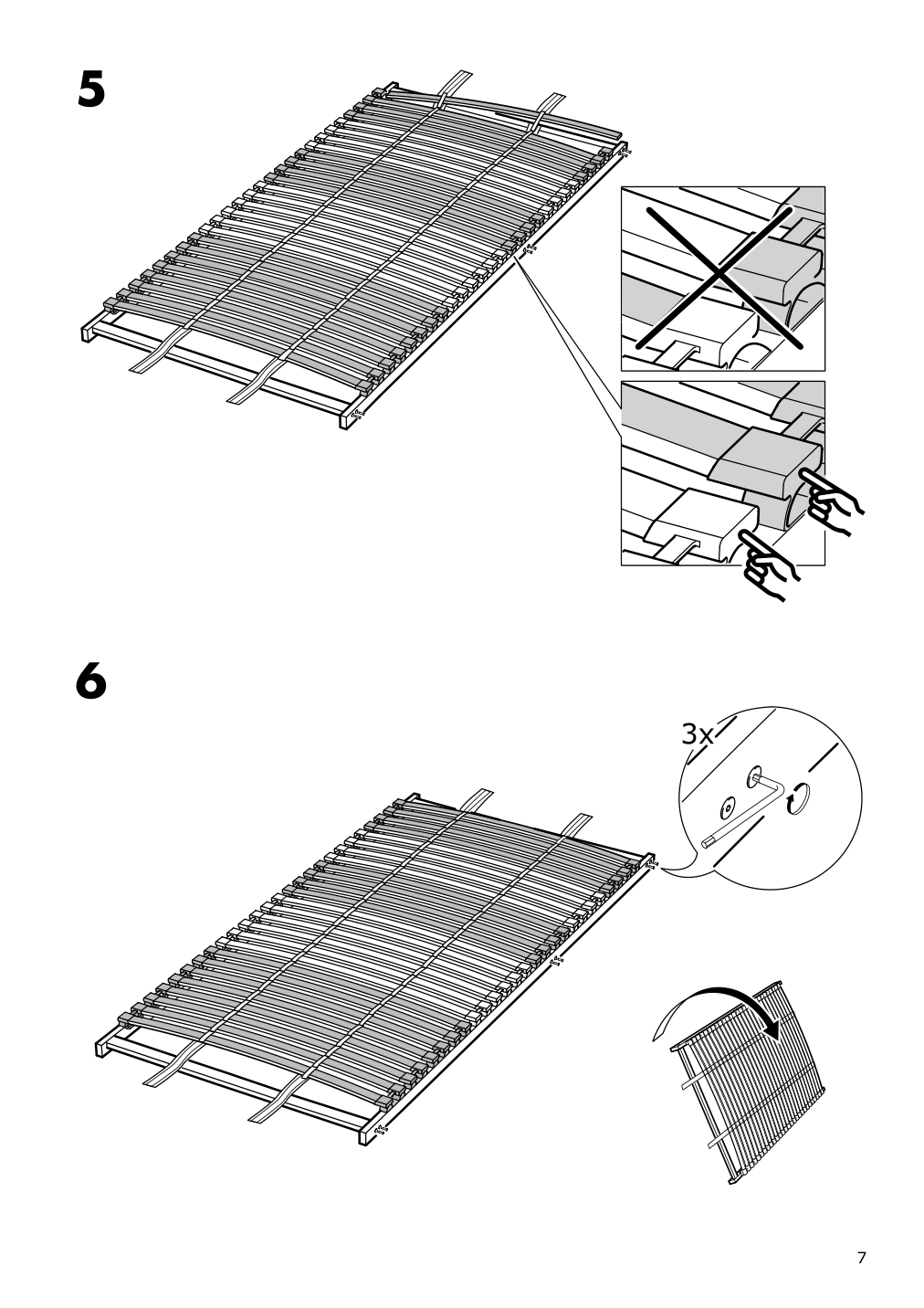 Assembly instructions for IKEA Loenset slatted bed base | Page 7 - IKEA SAGSTUA bed frame 192.596.31