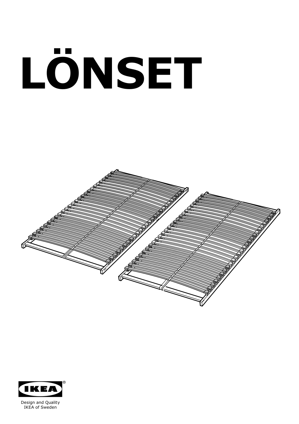 Assembly instructions for IKEA Loenset slatted bed base | Page 1 - IKEA BRIMNES bed frame with storage & headboard 791.574.27