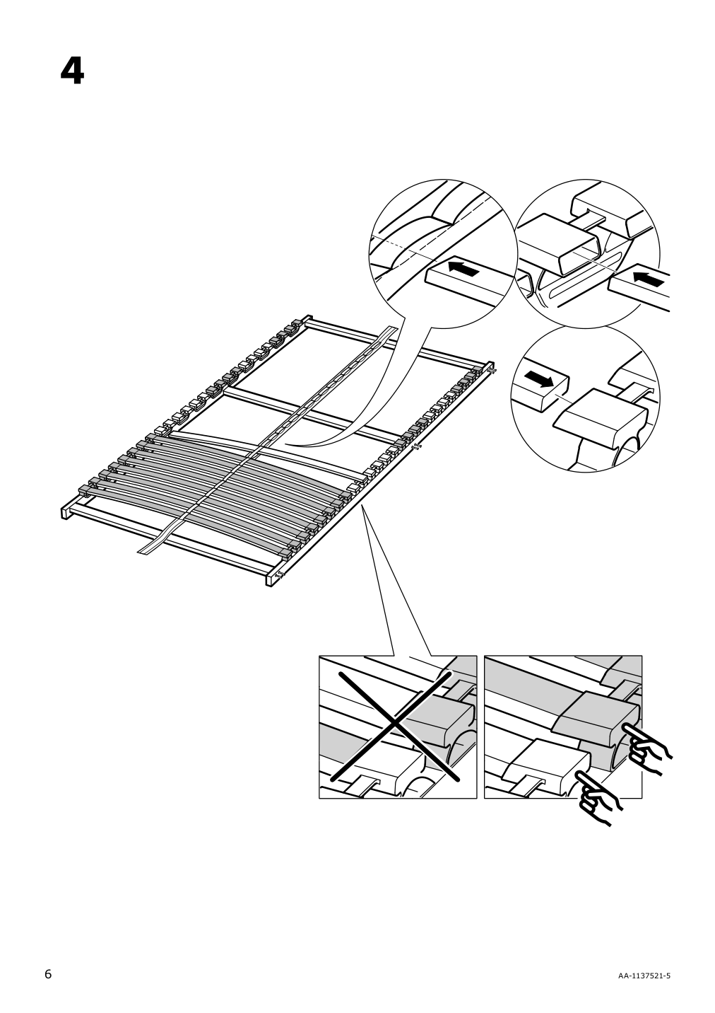 Assembly instructions for IKEA Loenset slatted bed base | Page 6 - IKEA SONGESAND bed frame 492.412.96