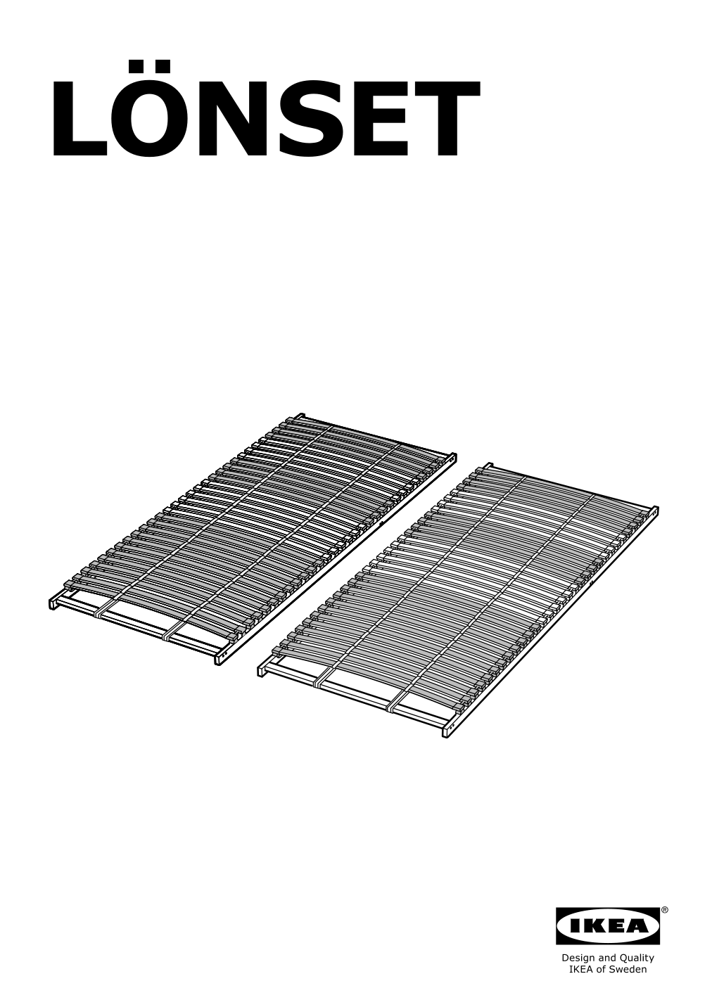 Assembly instructions for IKEA Loenset slatted bed base | Page 1 - IKEA HEMNES bed frame with 2 storage boxes 092.752.26