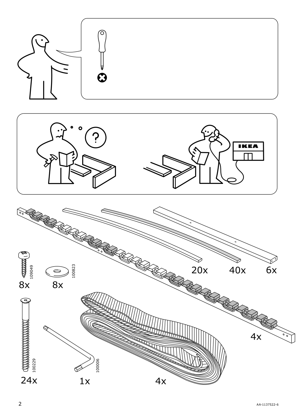 Assembly instructions for IKEA Loenset slatted bed base | Page 2 - IKEA HEMNES bed frame 092.406.56