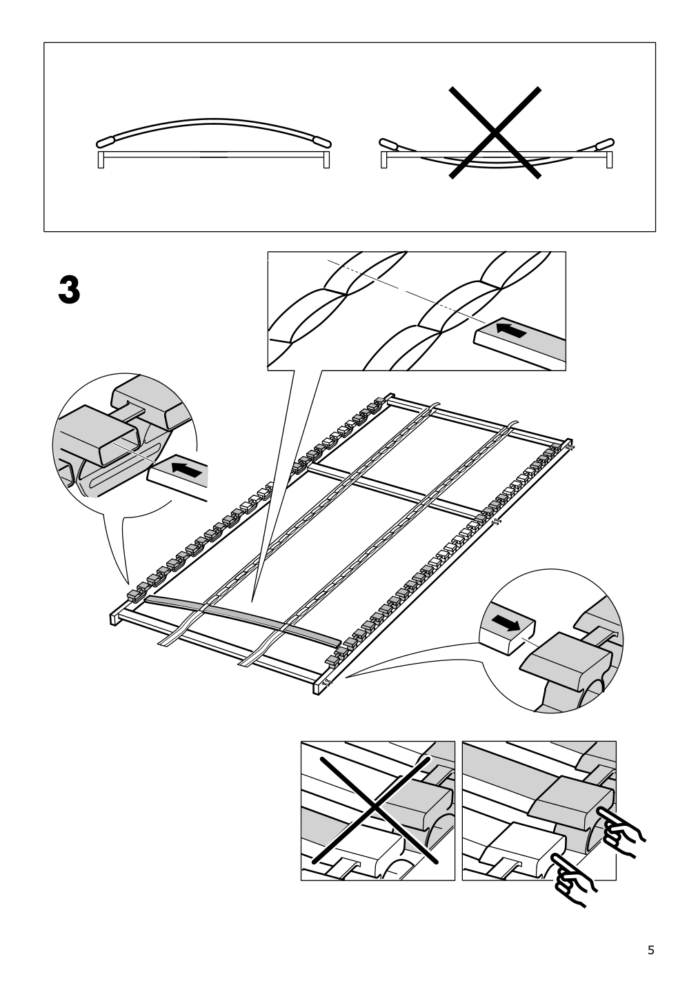 Assembly instructions for IKEA Loenset slatted bed base | Page 5 - IKEA SAGSTUA bed frame 192.688.43