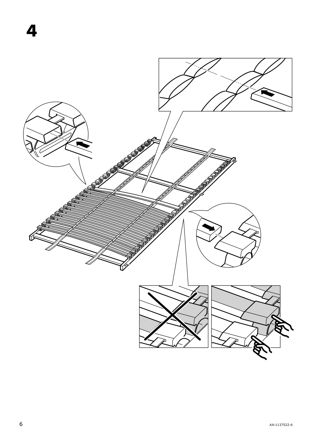 Assembly instructions for IKEA Loenset slatted bed base | Page 6 - IKEA BRIMNES bed frame with storage & headboard 691.574.56