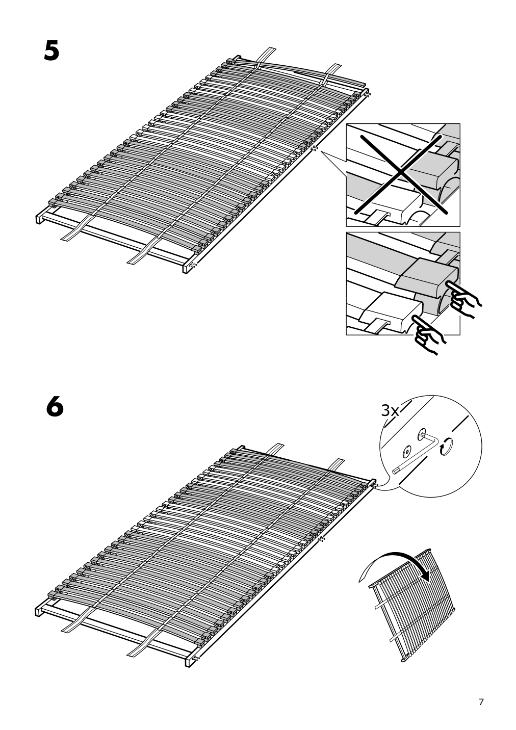 Assembly instructions for IKEA Loenset slatted bed base | Page 7 - IKEA HEMNES bed frame with 4 storage boxes 592.751.96