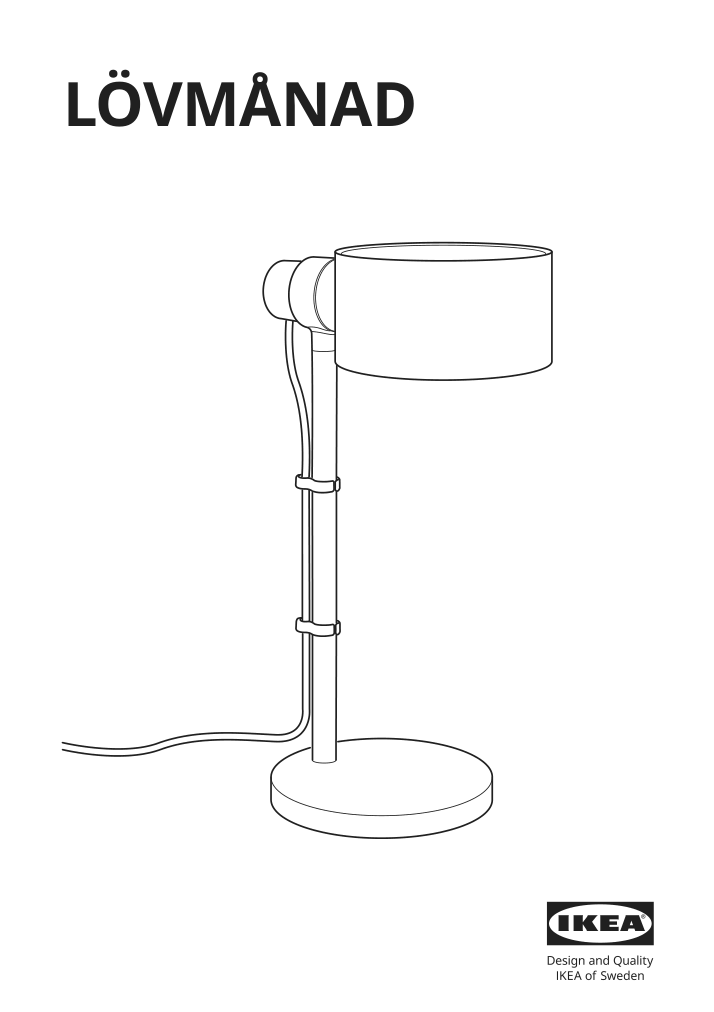 Assembly instructions for IKEA Loevmanad work lamp black | Page 1 - IKEA LÖVMÅNAD work lamp 505.184.39