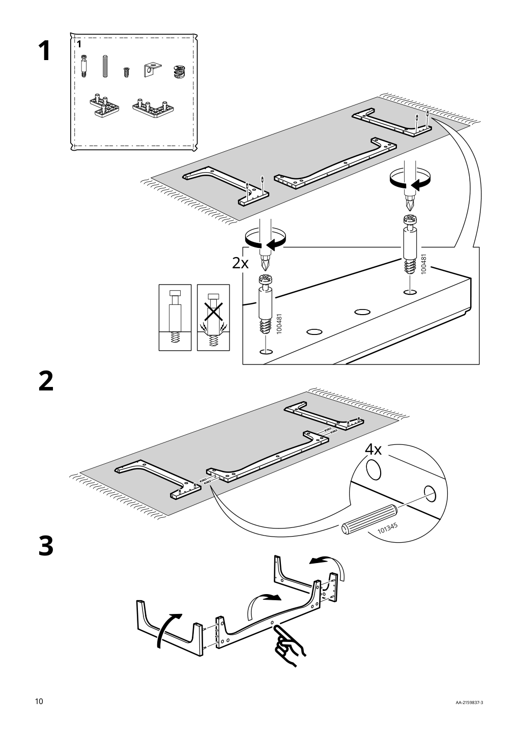 Assembly instructions for IKEA Lommarp cabinet with glass doors dark blue green | Page 10 - IKEA LOMMARP/BJÖRKBERGET desk and storage combination 594.365.47