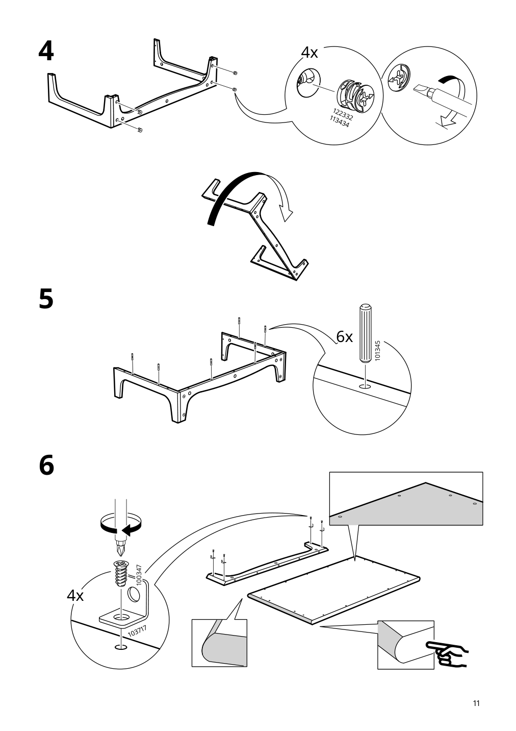 Assembly instructions for IKEA Lommarp cabinet with glass doors dark blue green | Page 11 - IKEA LOMMARP/BJÖRKBERGET desk and storage combination 594.365.47