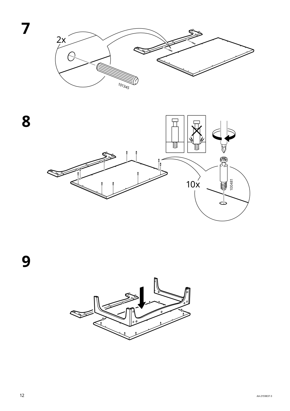 Assembly instructions for IKEA Lommarp cabinet with glass doors dark blue green | Page 12 - IKEA LOMMARP/BJÖRKBERGET desk and storage combination 594.365.47