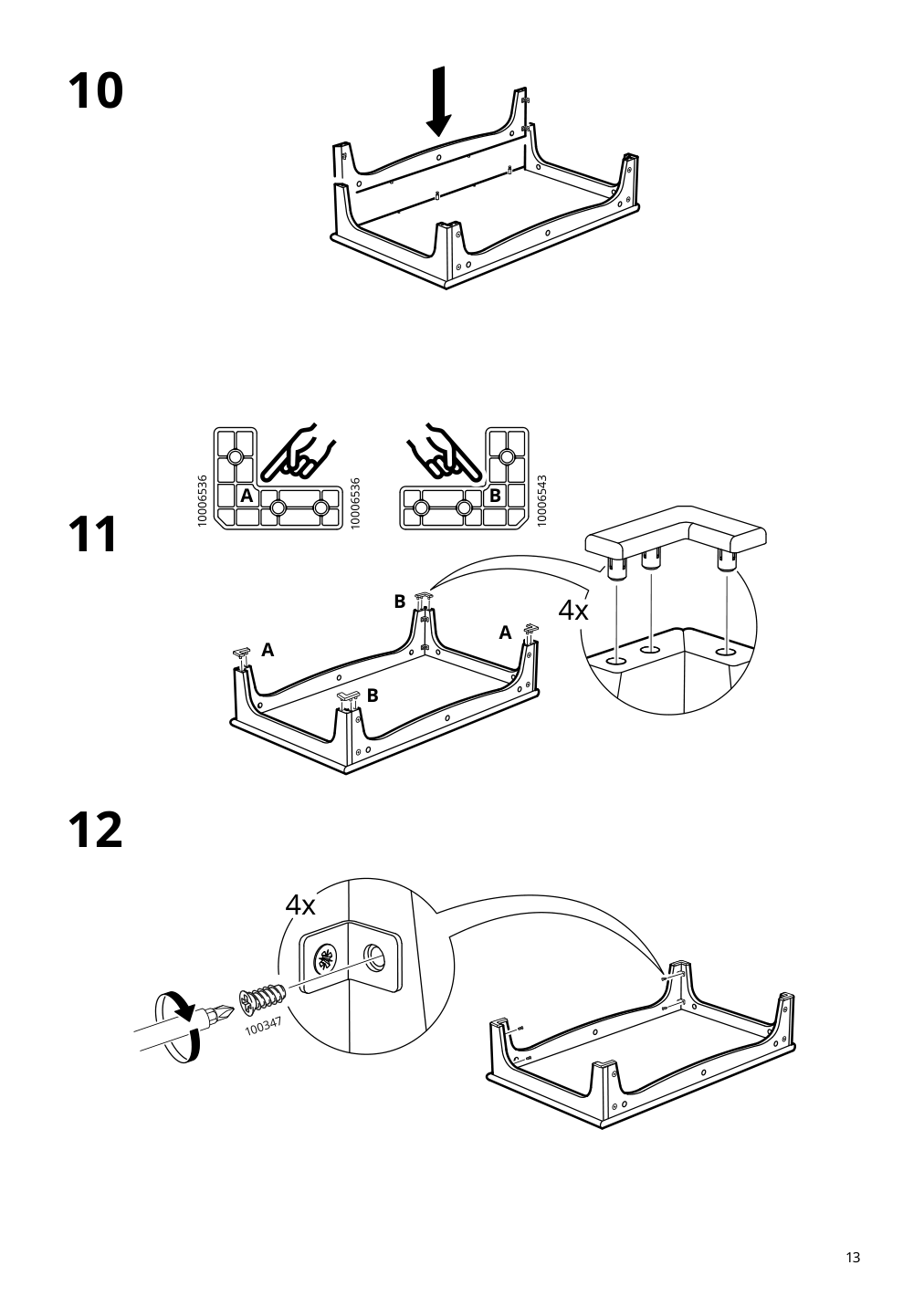 Assembly instructions for IKEA Lommarp cabinet with glass doors dark blue green | Page 13 - IKEA LOMMARP/BJÖRKBERGET desk and storage combination 594.365.47