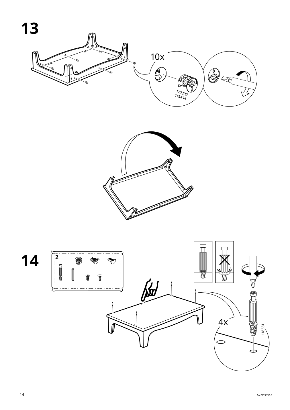 Assembly instructions for IKEA Lommarp cabinet with glass doors dark blue green | Page 14 - IKEA LOMMARP/BJÖRKBERGET desk and storage combination 594.365.47