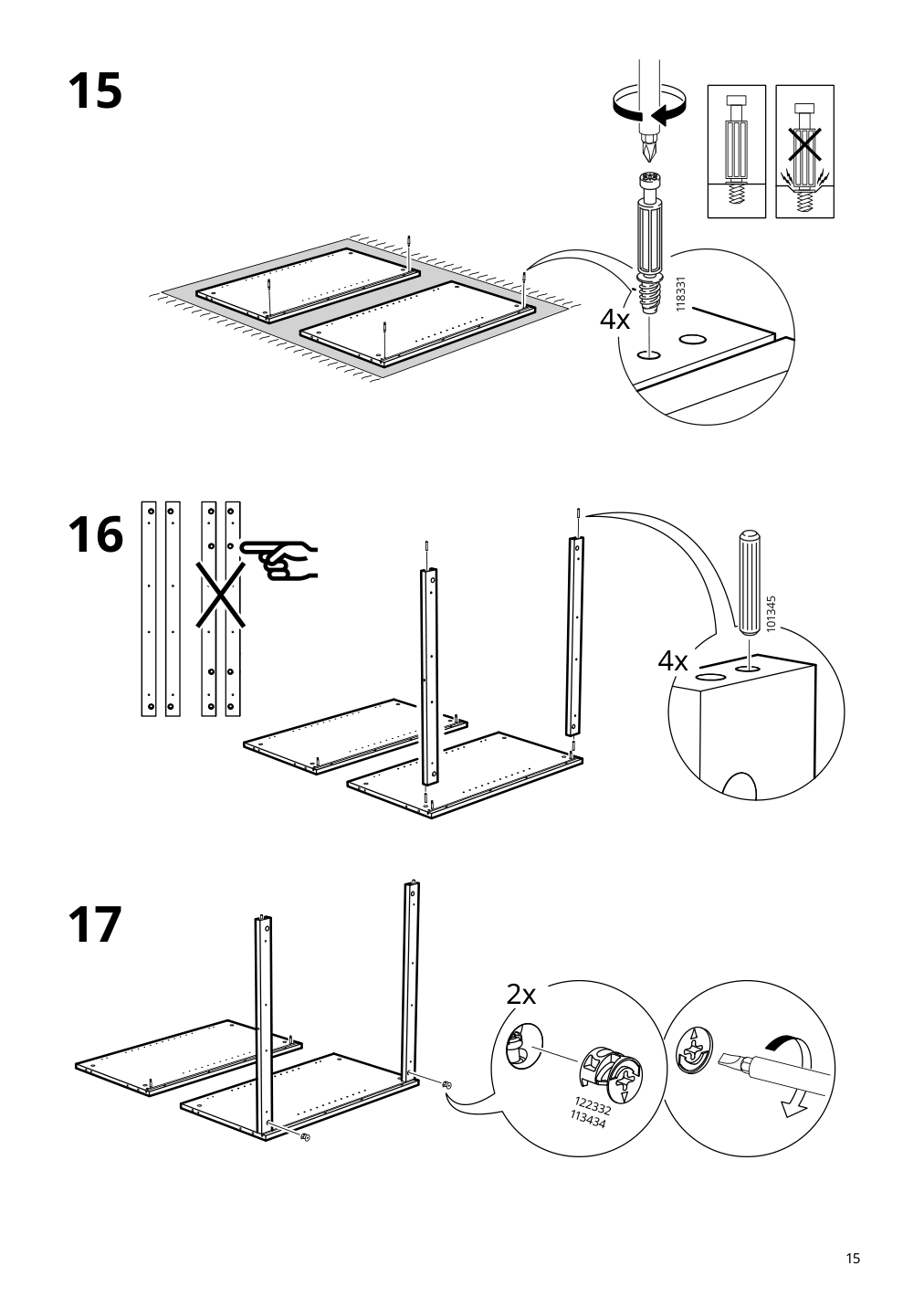 Assembly instructions for IKEA Lommarp cabinet with glass doors dark blue green | Page 15 - IKEA LOMMARP/BJÖRKBERGET desk and storage combination 594.365.47