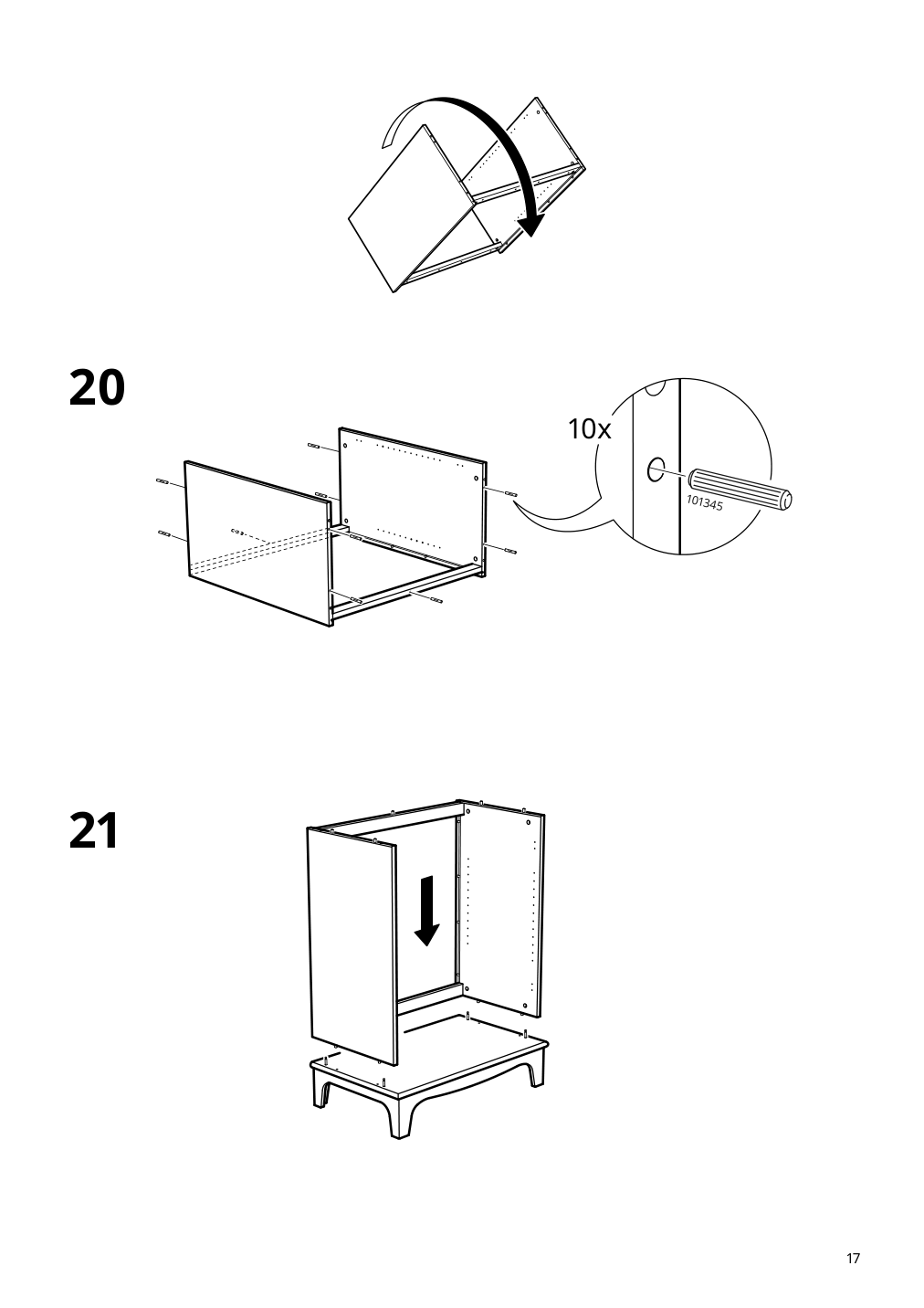 Assembly instructions for IKEA Lommarp cabinet with glass doors dark blue green | Page 17 - IKEA LOMMARP/BJÖRKBERGET desk and storage combination 594.365.47