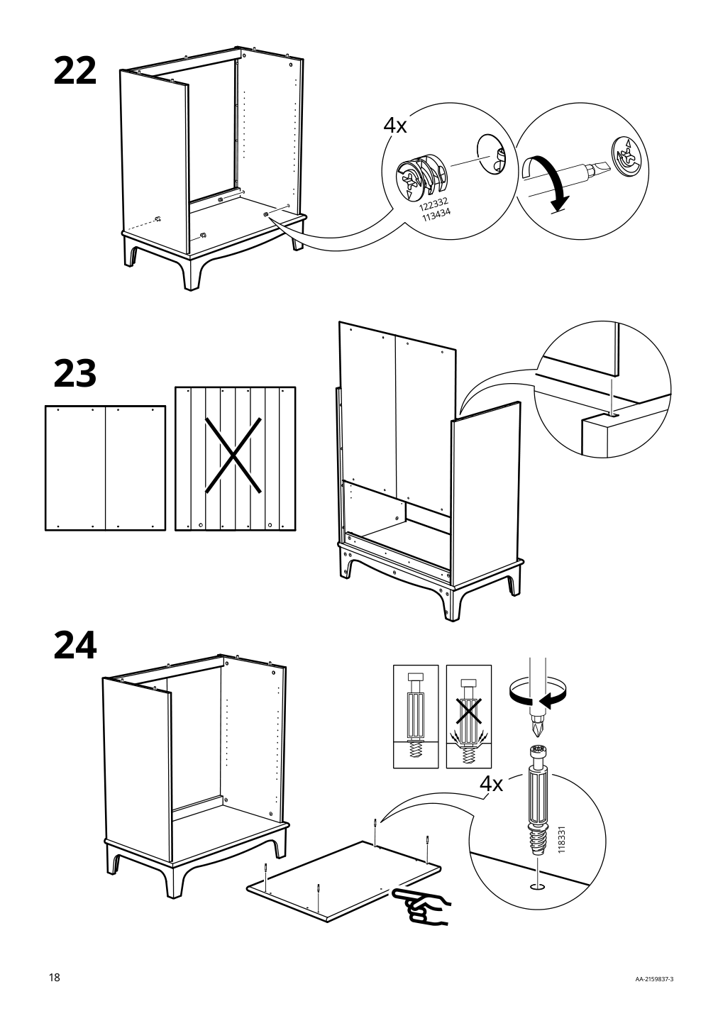 Assembly instructions for IKEA Lommarp cabinet with glass doors dark blue green | Page 18 - IKEA LOMMARP/BJÖRKBERGET desk and storage combination 594.365.47