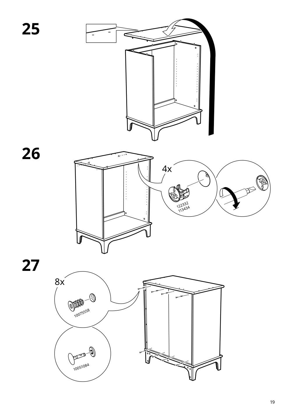 Assembly instructions for IKEA Lommarp cabinet with glass doors dark blue green | Page 19 - IKEA LOMMARP/BJÖRKBERGET desk and storage combination 594.365.47