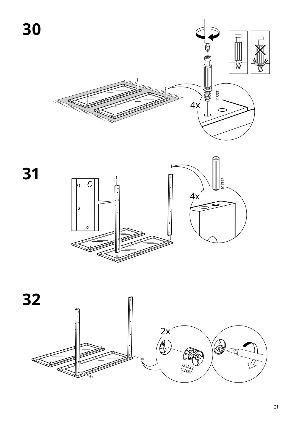 Assembly instructions for IKEA Lommarp cabinet with glass doors dark blue green | Page 21 - IKEA LOMMARP/BJÖRKBERGET desk and storage combination 594.365.47