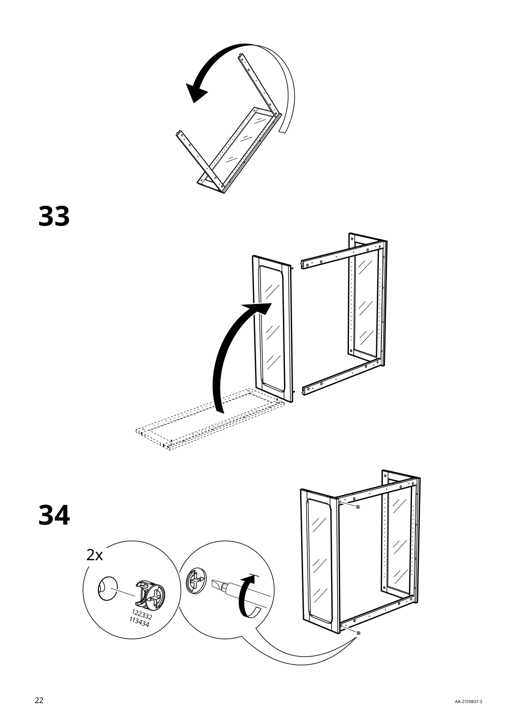 Assembly instructions for IKEA Lommarp cabinet with glass doors dark blue green | Page 22 - IKEA LOMMARP/BJÖRKBERGET desk and storage combination 594.365.47