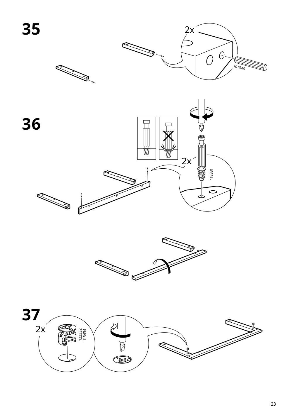 Assembly instructions for IKEA Lommarp cabinet with glass doors dark blue green | Page 23 - IKEA LOMMARP/BJÖRKBERGET desk and storage combination 594.365.47