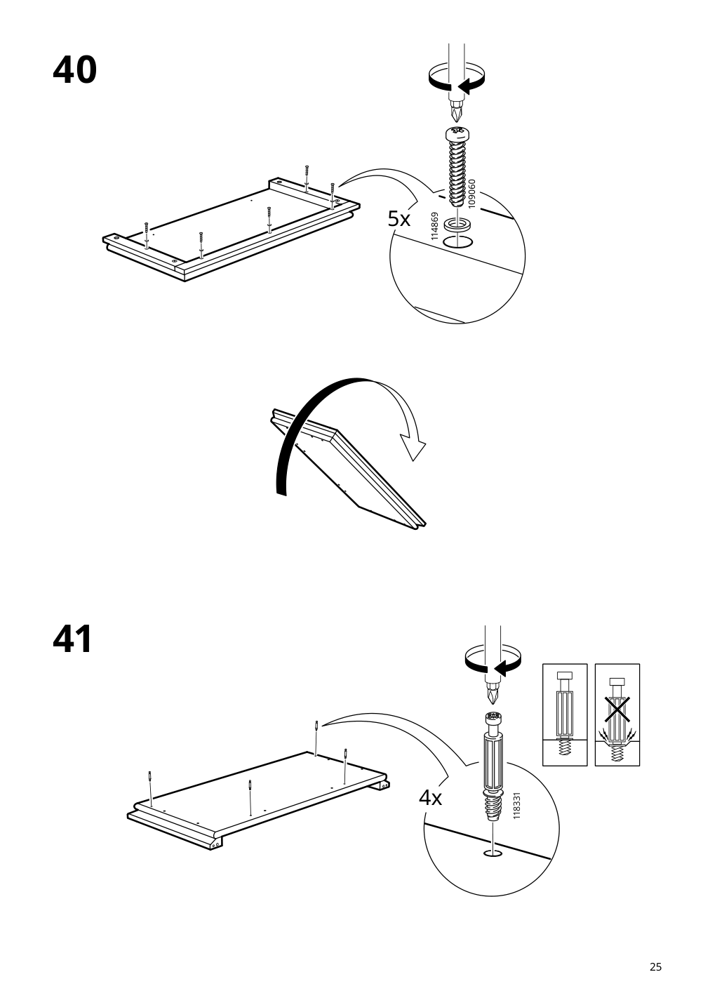 Assembly instructions for IKEA Lommarp cabinet with glass doors dark blue green | Page 25 - IKEA LOMMARP/BJÖRKBERGET desk and storage combination 594.365.47