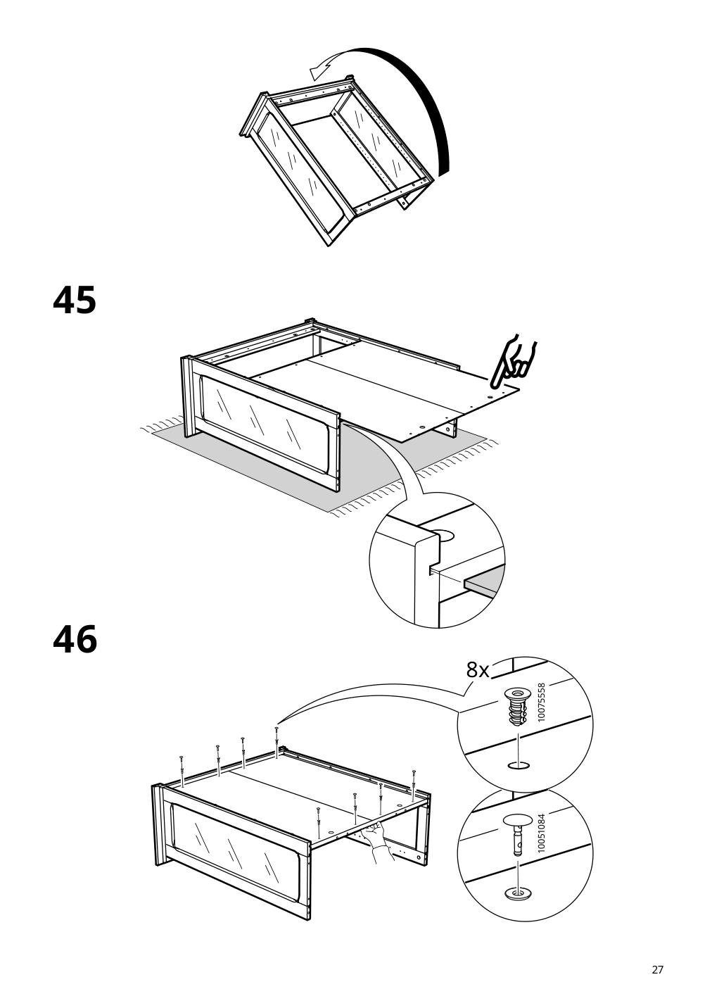 Assembly instructions for IKEA Lommarp cabinet with glass doors dark blue green | Page 27 - IKEA LOMMARP/BJÖRKBERGET desk and storage combination 594.365.47