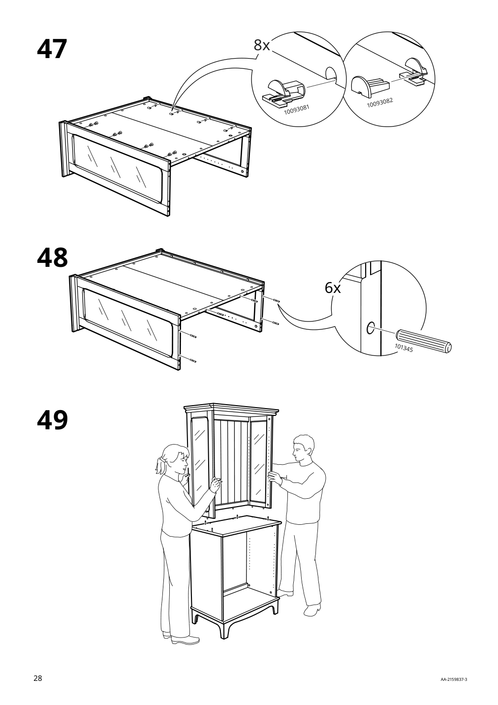 Assembly instructions for IKEA Lommarp cabinet with glass doors dark blue green | Page 28 - IKEA LOMMARP/BJÖRKBERGET desk and storage combination 594.365.47