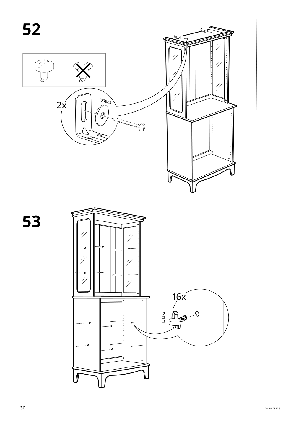 Assembly instructions for IKEA Lommarp cabinet with glass doors dark blue green | Page 30 - IKEA LOMMARP/BJÖRKBERGET desk and storage combination 594.365.47