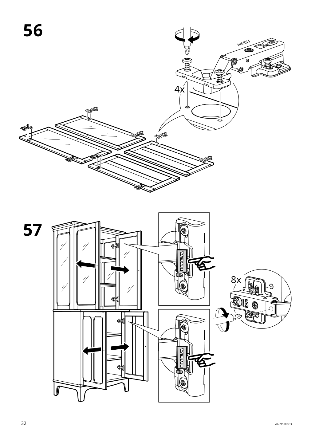 Assembly instructions for IKEA Lommarp cabinet with glass doors dark blue green | Page 32 - IKEA LOMMARP/BJÖRKBERGET desk and storage combination 594.365.47