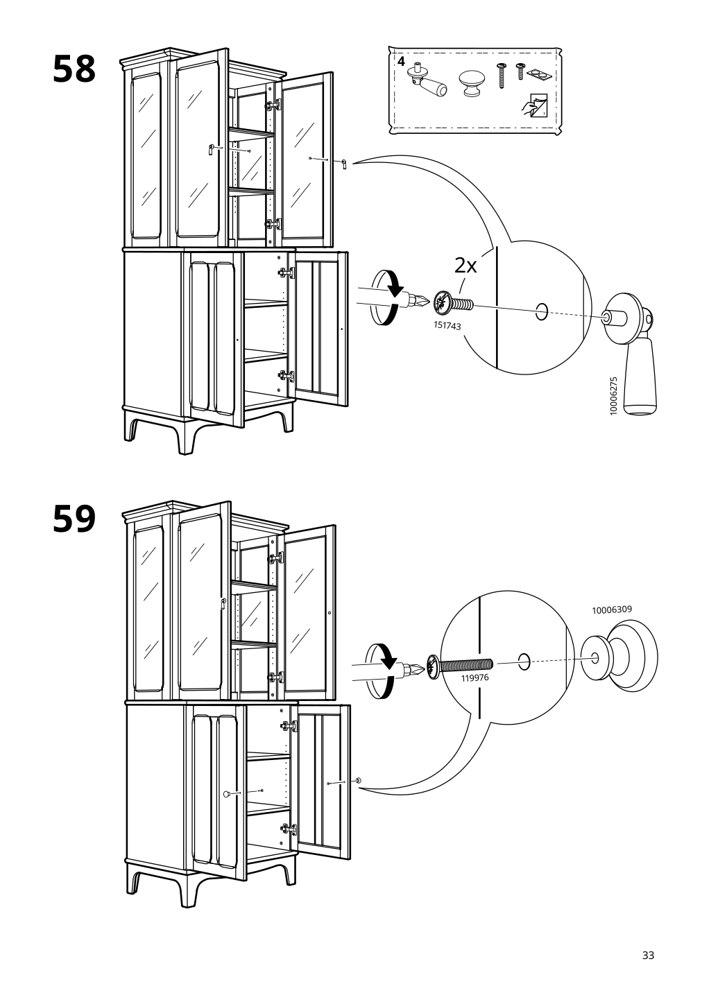 Assembly instructions for IKEA Lommarp cabinet with glass doors dark blue green | Page 33 - IKEA LOMMARP/BJÖRKBERGET desk and storage combination 594.365.47