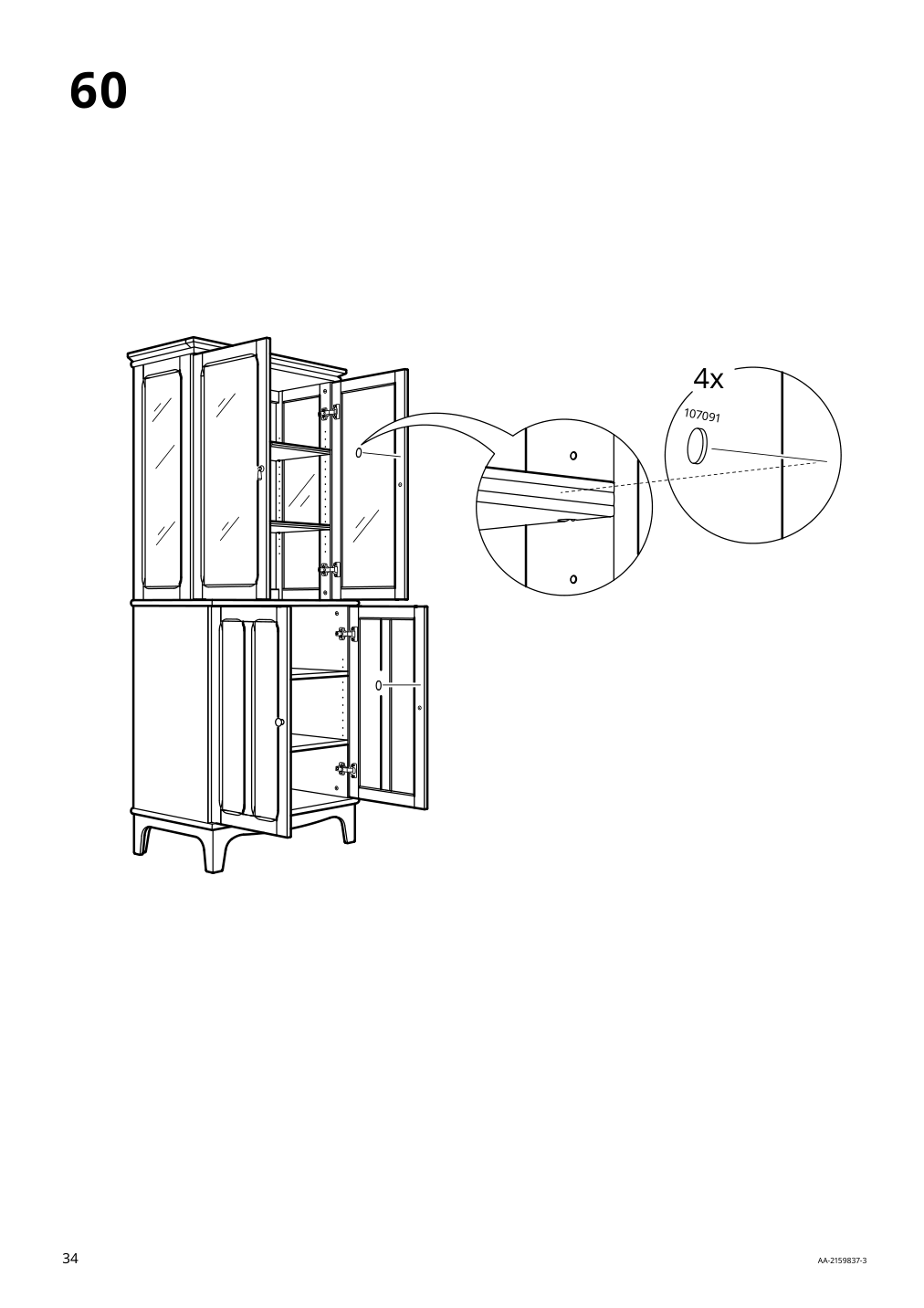 Assembly instructions for IKEA Lommarp cabinet with glass doors dark blue green | Page 34 - IKEA LOMMARP/BJÖRKBERGET desk and storage combination 594.365.47