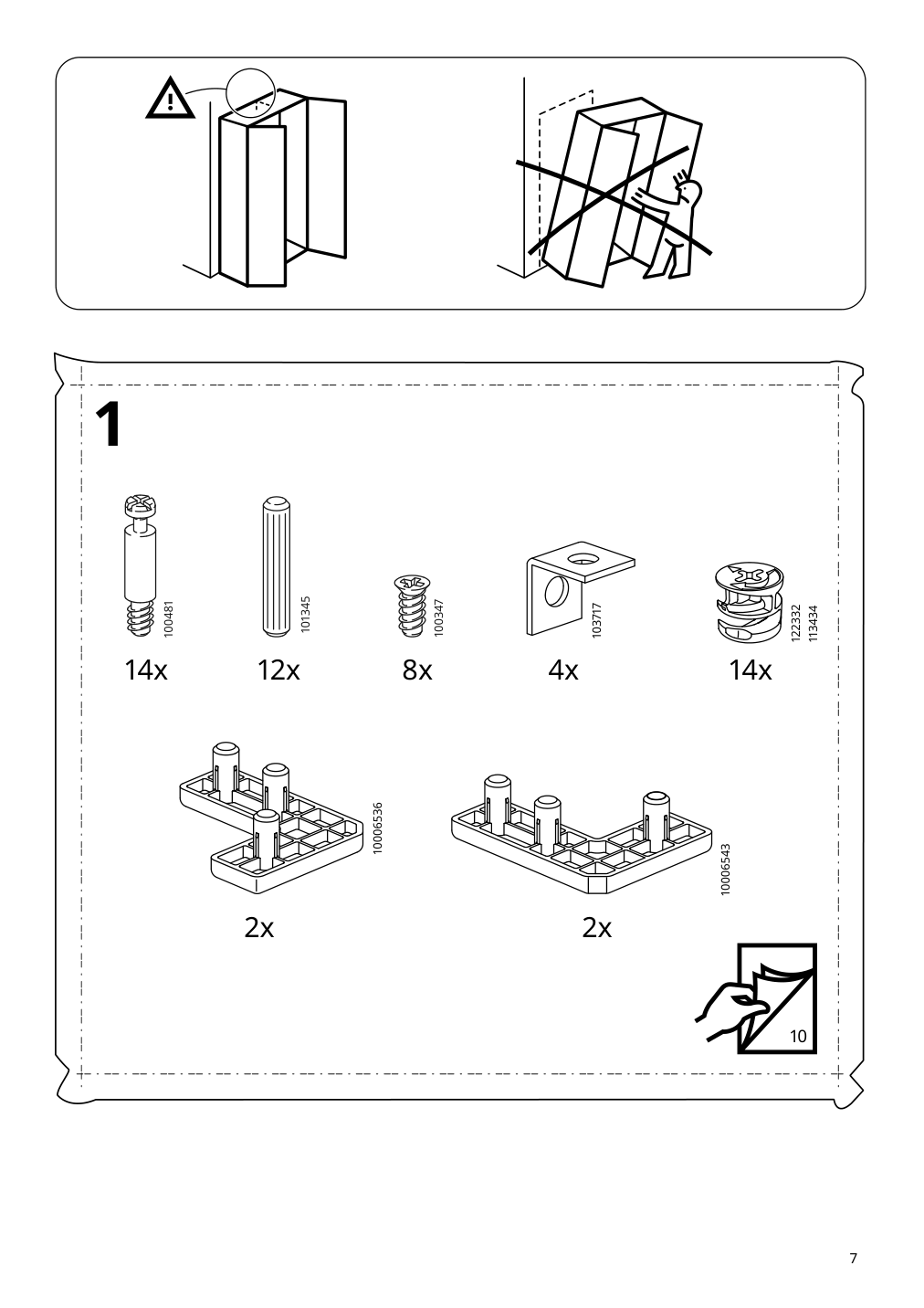 Assembly instructions for IKEA Lommarp cabinet with glass doors dark blue green | Page 7 - IKEA LOMMARP/BJÖRKBERGET desk and storage combination 594.365.47