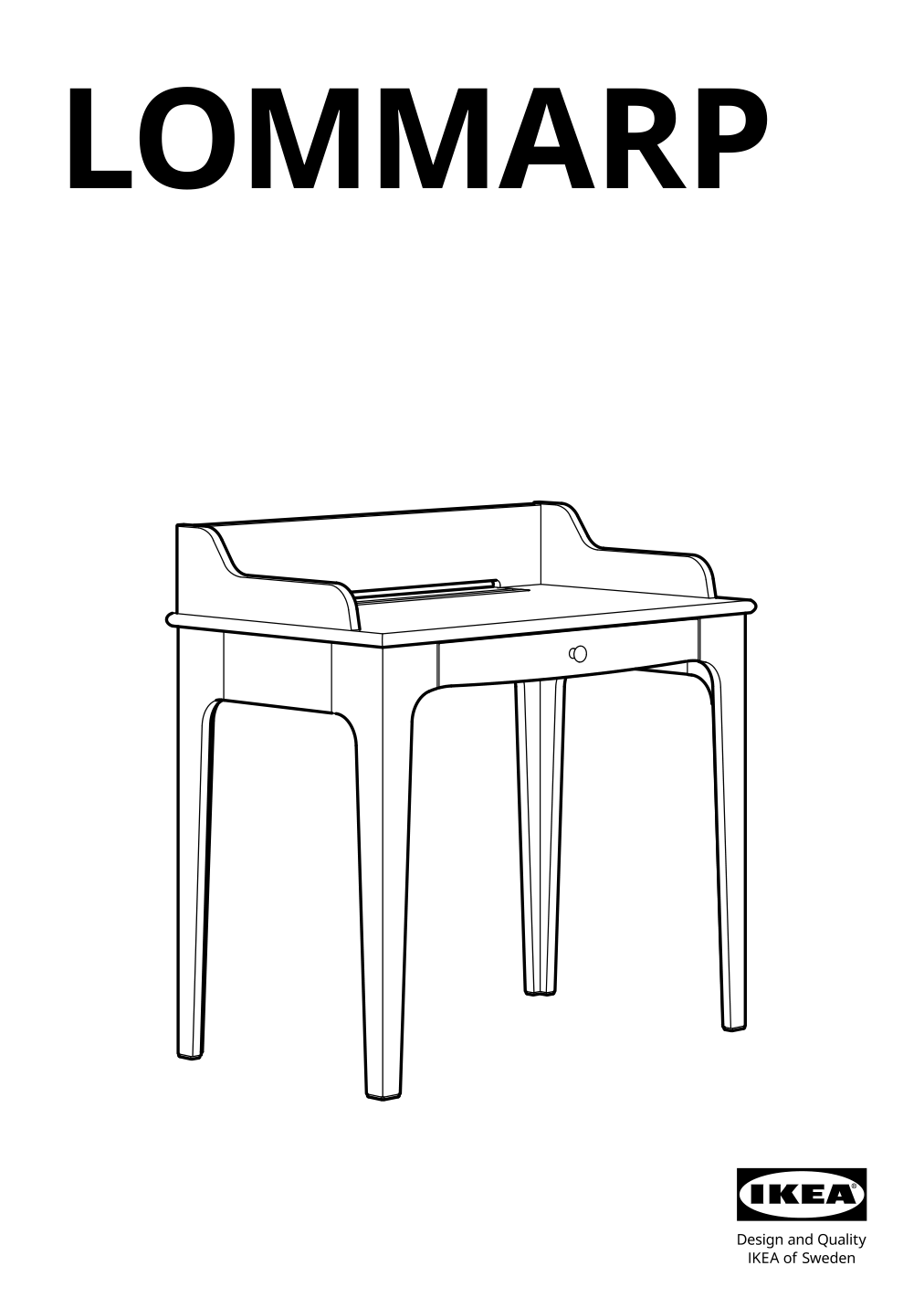 Assembly instructions for IKEA Lommarp desk dark blue green | Page 1 - IKEA LOMMARP/BJÖRKBERGET desk and storage combination 594.365.47