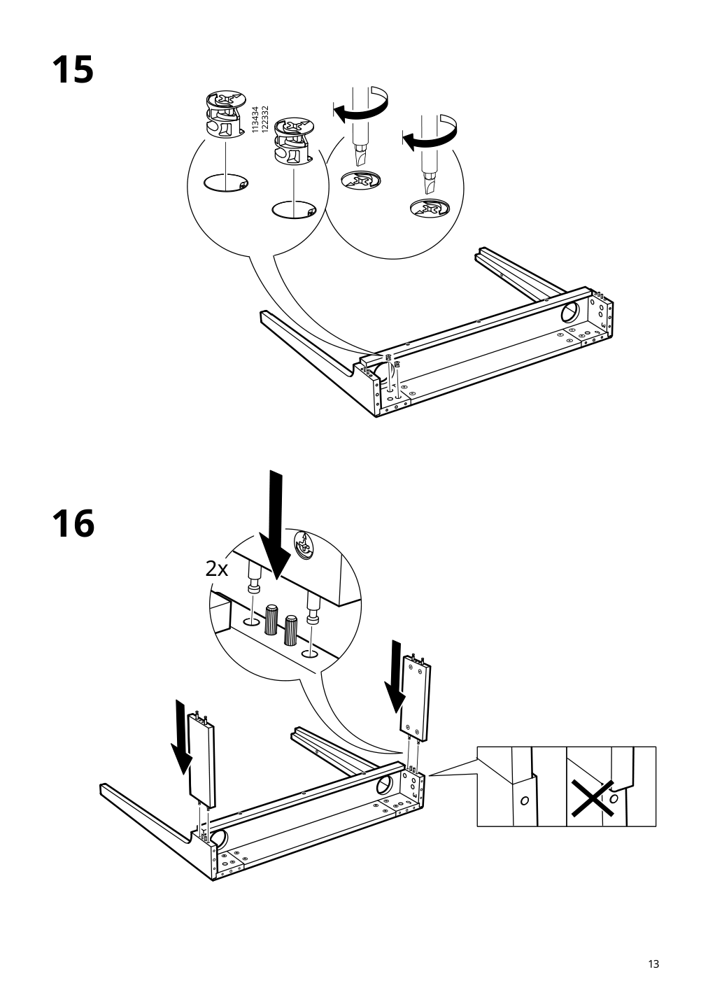 Assembly instructions for IKEA Lommarp desk dark blue green | Page 13 - IKEA LOMMARP/BJÖRKBERGET desk and storage combination 594.365.47