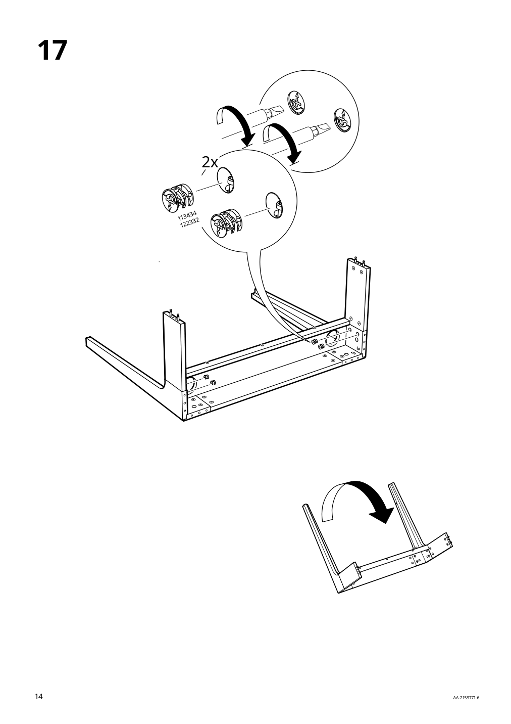 Assembly instructions for IKEA Lommarp desk dark blue green | Page 14 - IKEA LOMMARP/BJÖRKBERGET desk and storage combination 594.365.47