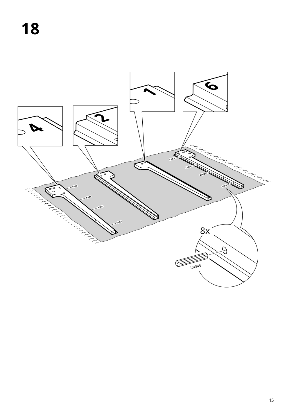 Assembly instructions for IKEA Lommarp desk dark blue green | Page 15 - IKEA LOMMARP/BJÖRKBERGET desk and storage combination 594.365.47