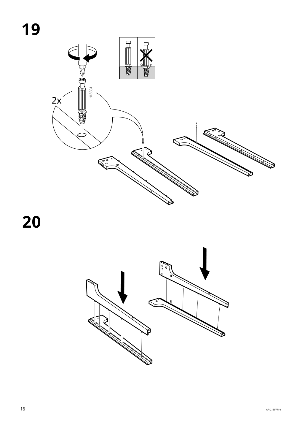 Assembly instructions for IKEA Lommarp desk dark blue green | Page 16 - IKEA LOMMARP/BJÖRKBERGET desk and storage combination 594.365.47