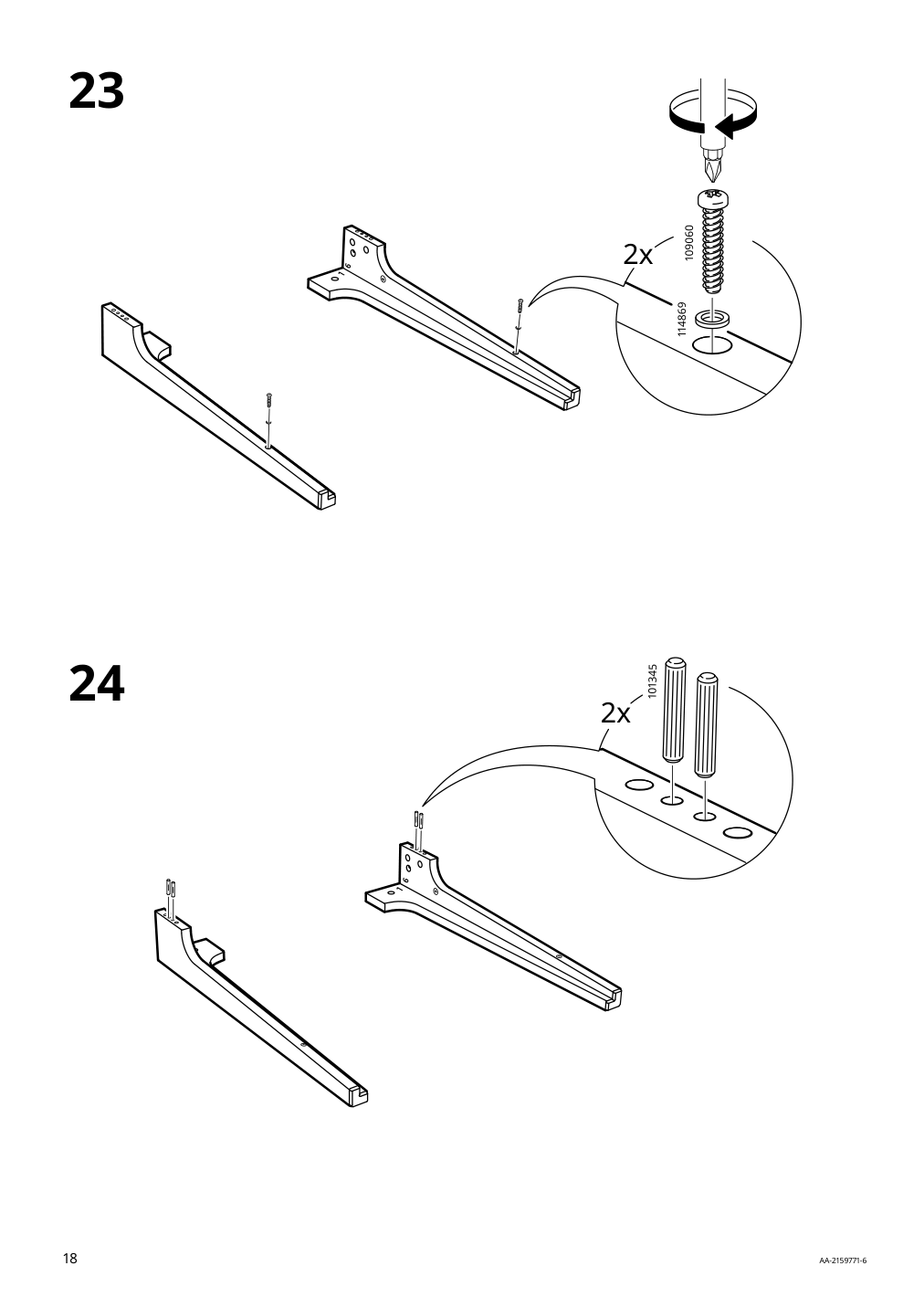 Assembly instructions for IKEA Lommarp desk dark blue green | Page 18 - IKEA LOMMARP/BJÖRKBERGET desk and storage combination 594.365.47