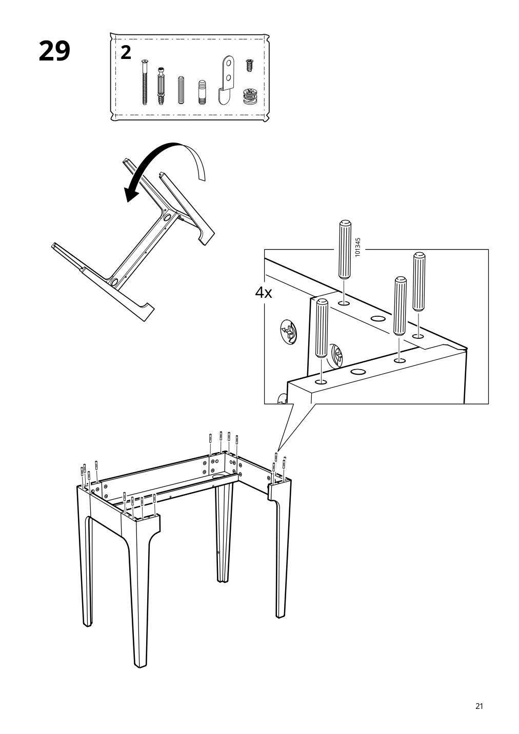 Assembly instructions for IKEA Lommarp desk dark blue green | Page 21 - IKEA LOMMARP/BJÖRKBERGET desk and storage combination 594.365.47