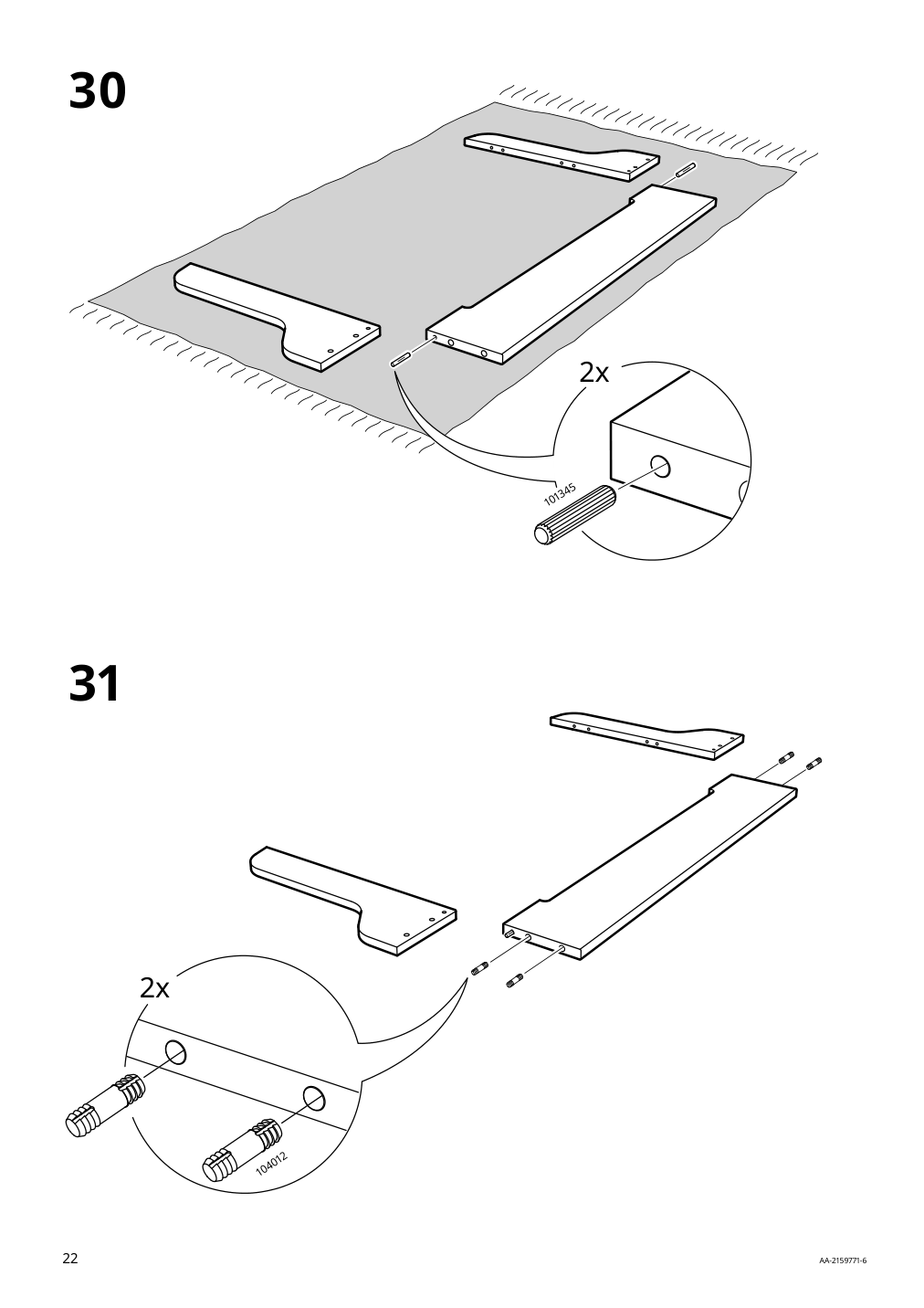 Assembly instructions for IKEA Lommarp desk dark blue green | Page 22 - IKEA LOMMARP/BJÖRKBERGET desk and storage combination 594.365.47