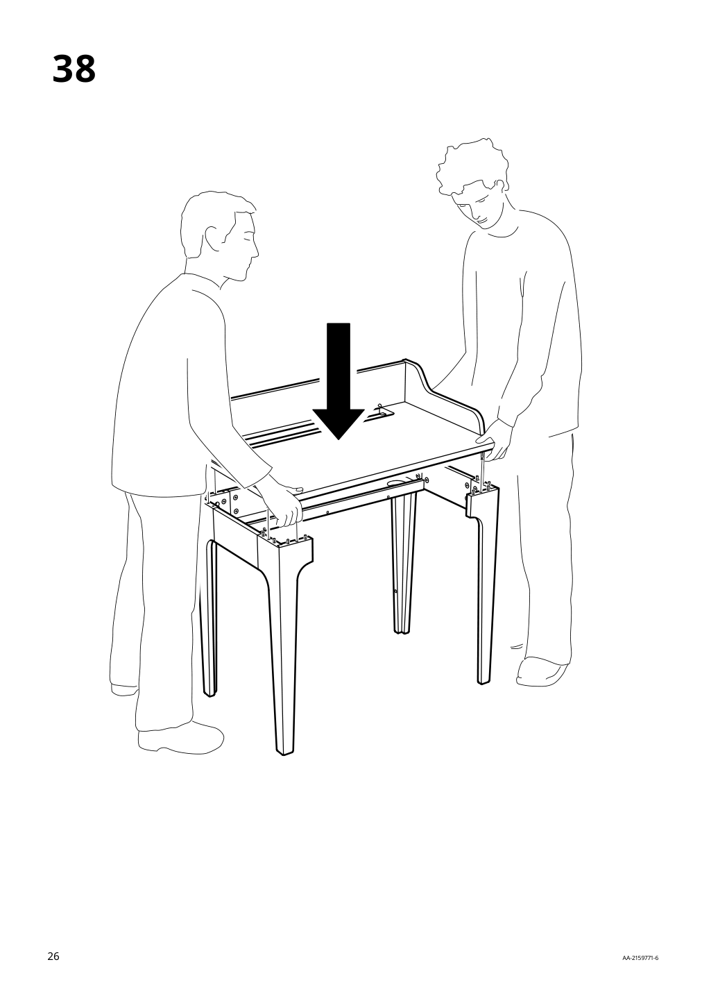 Assembly instructions for IKEA Lommarp desk dark blue green | Page 26 - IKEA LOMMARP/BJÖRKBERGET desk and storage combination 594.365.47