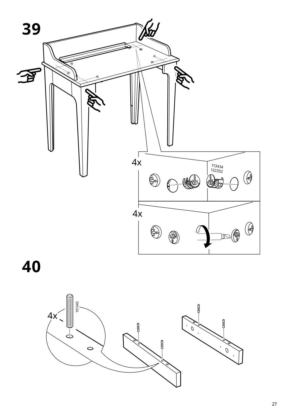 Assembly instructions for IKEA Lommarp desk dark blue green | Page 27 - IKEA LOMMARP/BJÖRKBERGET desk and storage combination 594.365.47