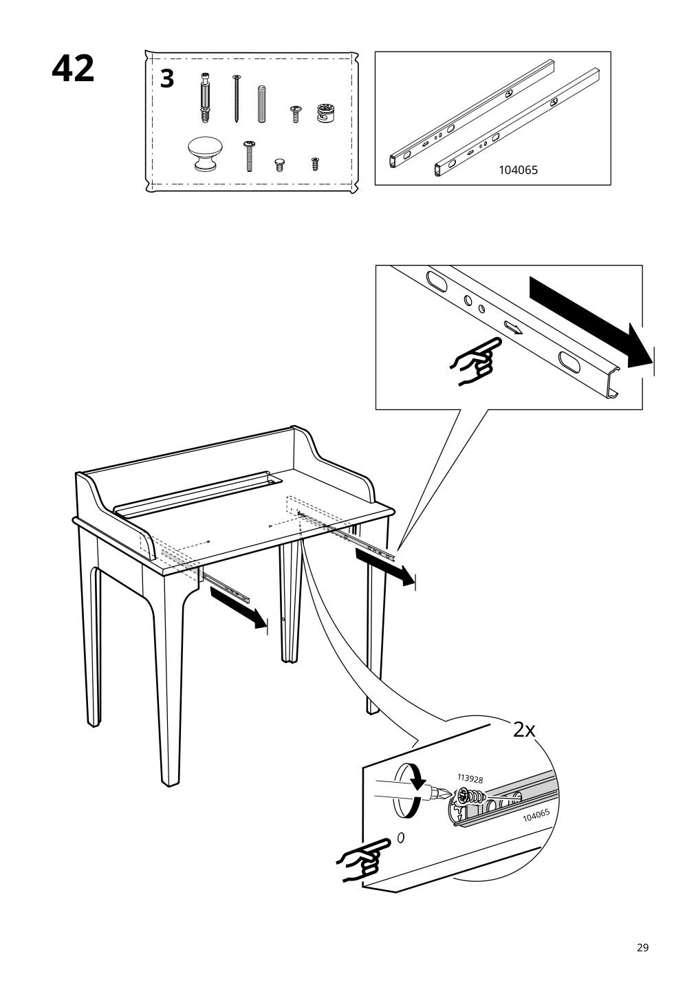 Assembly instructions for IKEA Lommarp desk dark blue green | Page 29 - IKEA LOMMARP/BJÖRKBERGET desk and storage combination 594.365.47