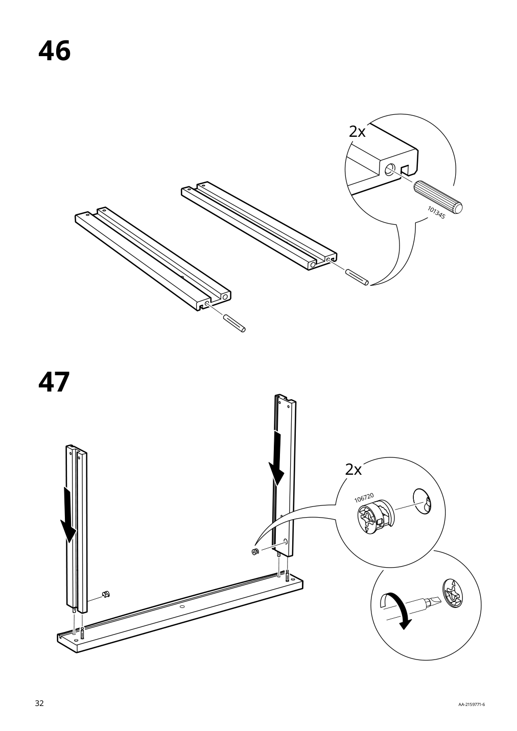 Assembly instructions for IKEA Lommarp desk dark blue green | Page 32 - IKEA LOMMARP/BJÖRKBERGET desk and storage combination 594.365.47